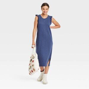 Women's Ruffle Tank Dress - Universal Thread Blue